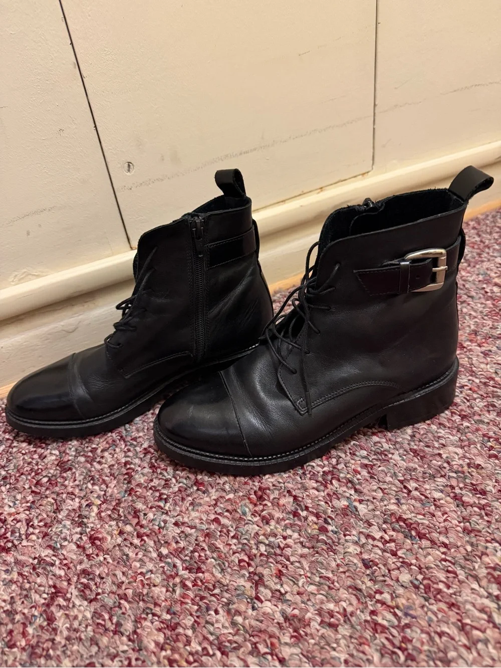 Jonak Black Leather Lace-Up Men’s Ankle Boots